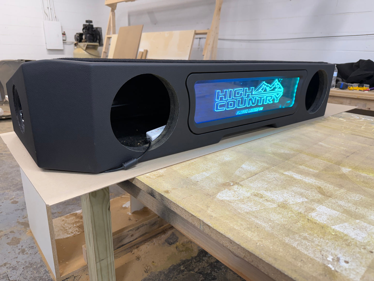 CUSTOM 2 8'S SUBWOOFER BOX 2019-2025 SILVERADO/SIERRA CREW CAB