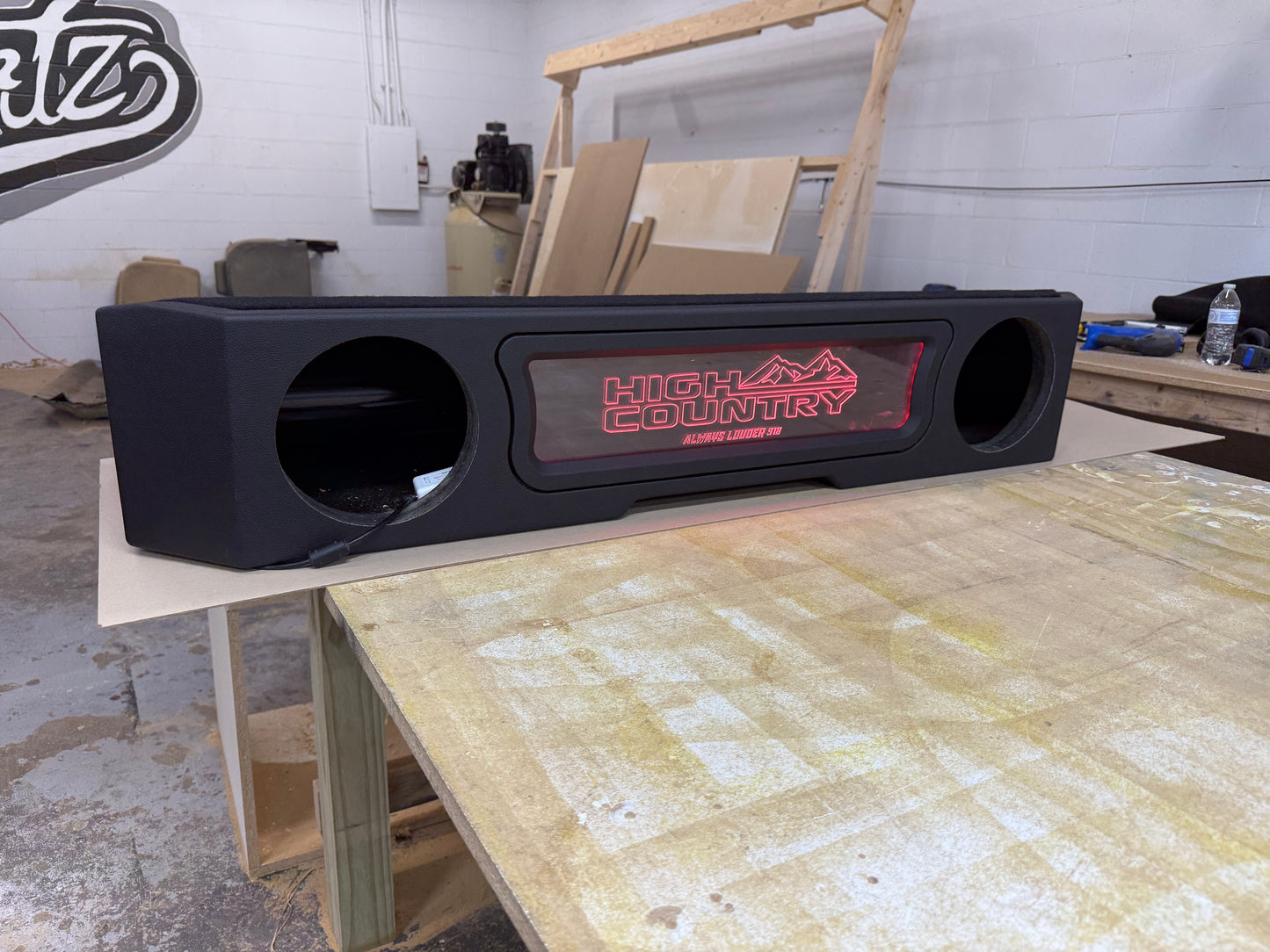 CUSTOM 2 8'S SUBWOOFER BOX 2019-2025 SILVERADO/SIERRA CREW CAB
