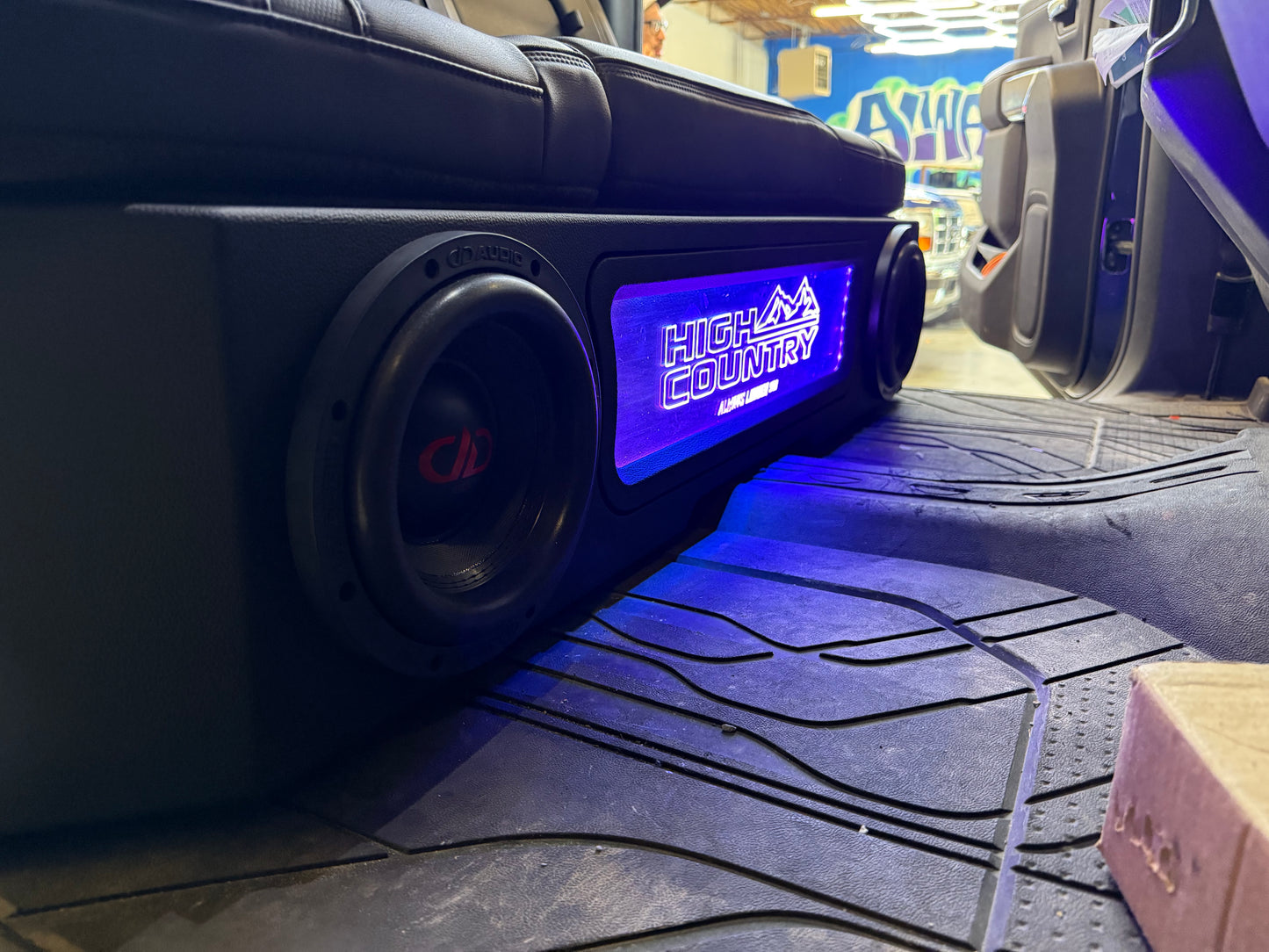 CUSTOM 2 8'S SUBWOOFER BOX 2019-2025 SILVERADO/SIERRA CREW CAB